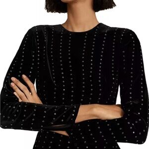 Reiss Angie Studded Velvet Dress